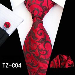 Męski krawat, chusteczka i spinki do mankietów GNF19