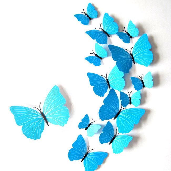Naklejki 3D w kształcie niebieskich motyli 1
