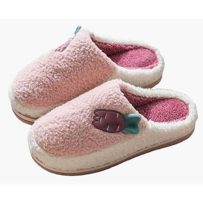 Dámske domáce papuče z mikroplyšu, ružovo-biele, veľkosť obuvi: ZO_f2b571f6-d619-11ee-a50c-2a605b7d1c2f 1