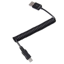 Mini USB kabel - natahovací spirála