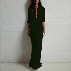 Rochie lungă cu cămașă - Negru, Marimea XS - XXL: ZO_229797-2XL