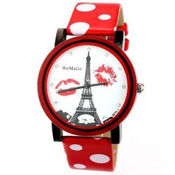 Puntíkované hodinky s Eiffelovkou
