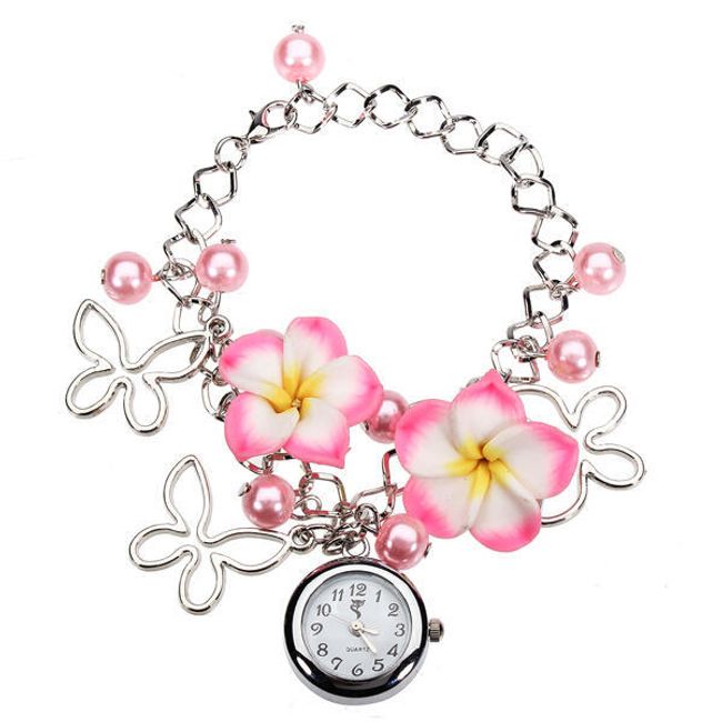 Náramkové hodinky s motýľmi a kvetmi 1