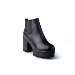 Členkové topánky na platforme Čierna, Veľkosti: ZO_237000-35