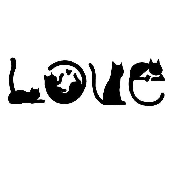 Nalepnica za automobil - ljubav mačaka 1