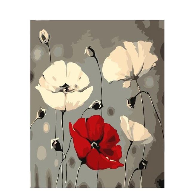 DIY obraz s kvetinami - 40x50 cm 1