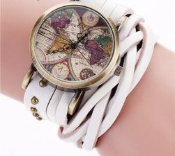Retro hodinky s detailem mapy - 8 barev