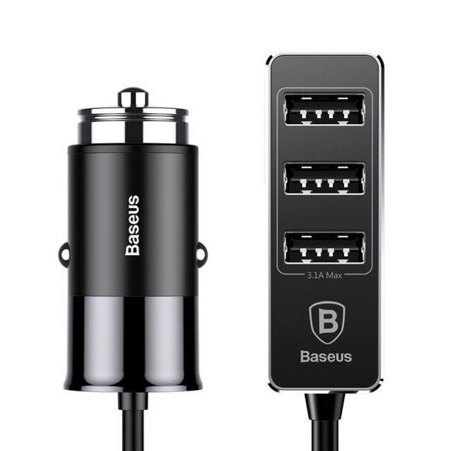 Auto punjač Baseus 3+1xUSB 1