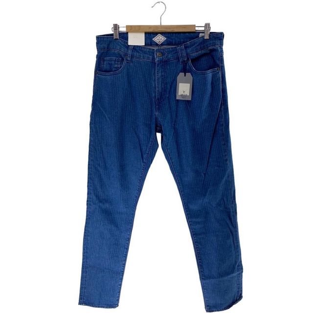 Męskie spodnie jeansowe z wzorem, CARNET DE VOL, jasnoniebieskie, Rozmiary Spodnie: ZO_19b9ceb4-b294-11ed-9286-8e8950a68e28 1