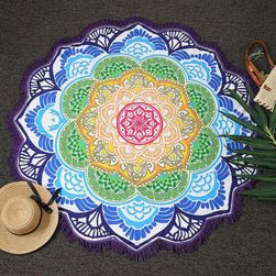 Tkanina s čopki v obliki mandale - več barv