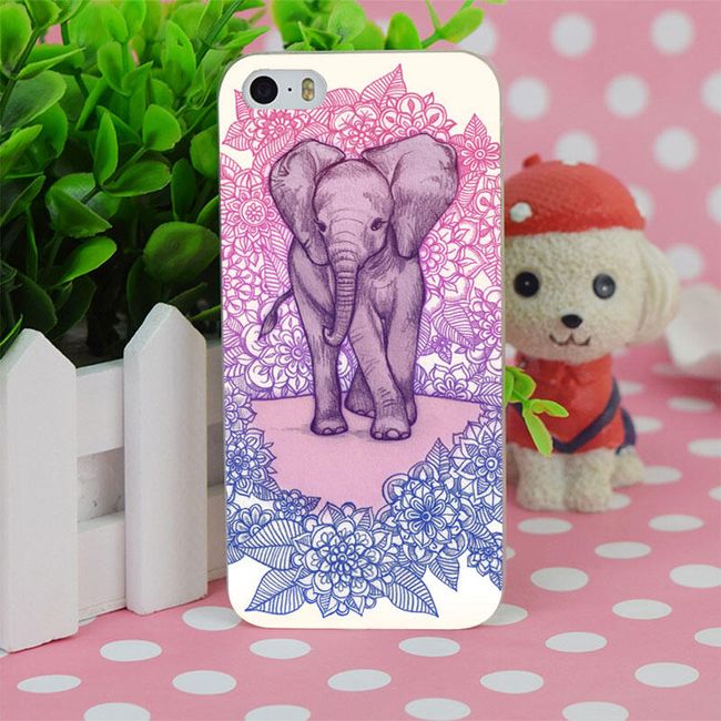 Kemény műanyag borító elefánttal iPhone 4 - 6S plus készülékhez 1