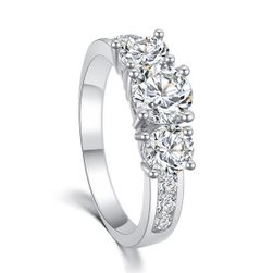 Дамски пръстен с ефектни камъни - 2 цвята