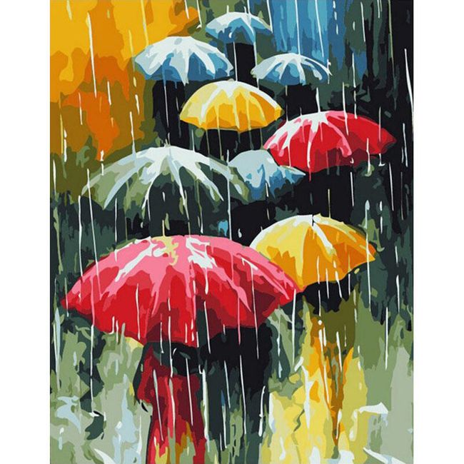 DIY obraz s dáždnikom 1