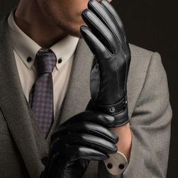Męskie eleganckie rękawiczki ze sztucznej skóry
