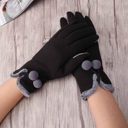 Дамски ръкавици с помпони - 4 цвята