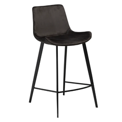 Črni barski stol DAN-FORM Denmark Hype Velvet, višina 91 cm ZO_239908