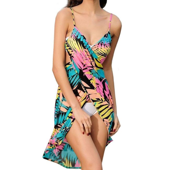 Plažna obleka s poletnimi motivi - 2 različici 1