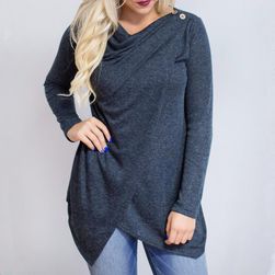 Spomladanski pulover v podaljšanem asimetričnem kroju - več barv
