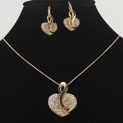 Elegancki zestaw biżuterii w kształcie serca