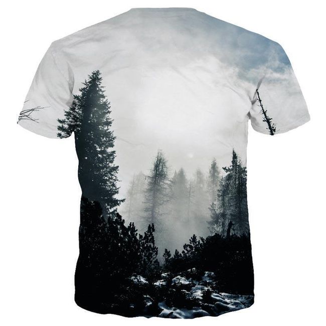 Pánské tričko s 3D motivem zimního lesa - vel. č. 2 - 6 1