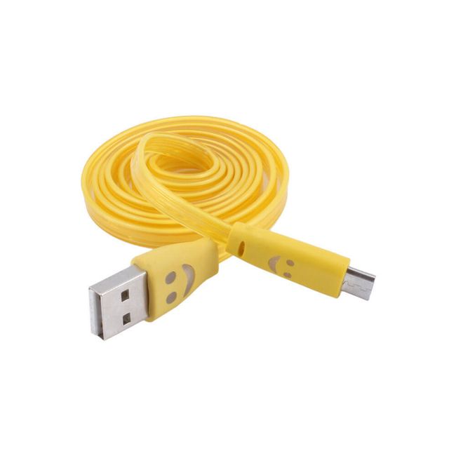 Светещ микро USB кабел с емотикон 1