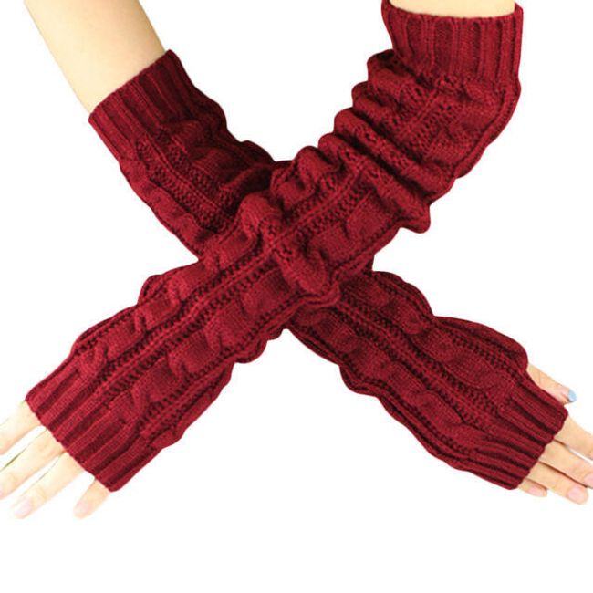 Плетени ръкавици без пръсти 1