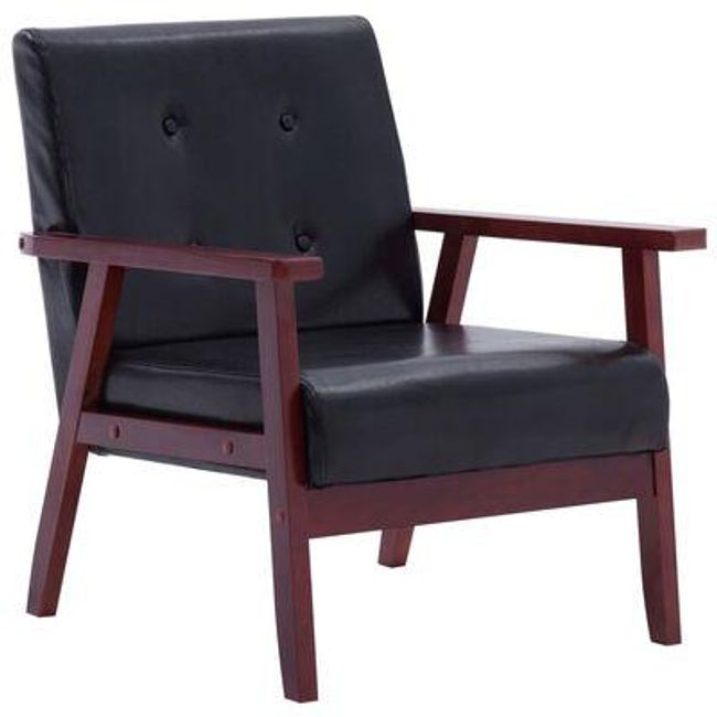 Fotelja crna umjetna koža ZO_248641-A 1