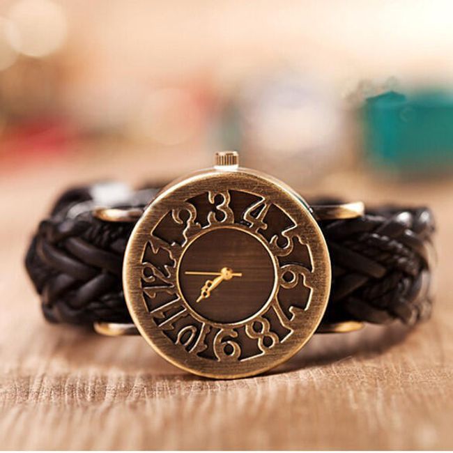 Dámské vintage hodinky s pleteným páskem 1