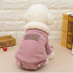 Ținuta din catifea pentru câine cu haină de blană - 2 culori