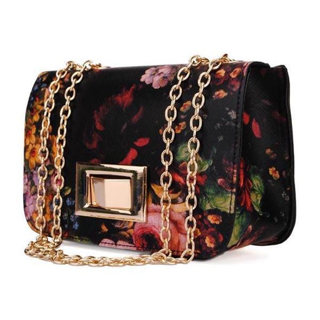 Luxusní dámská kabelka s květinovým potiskem 1