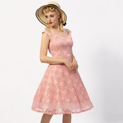 Rochie retro elegantă cu umeri căzuți