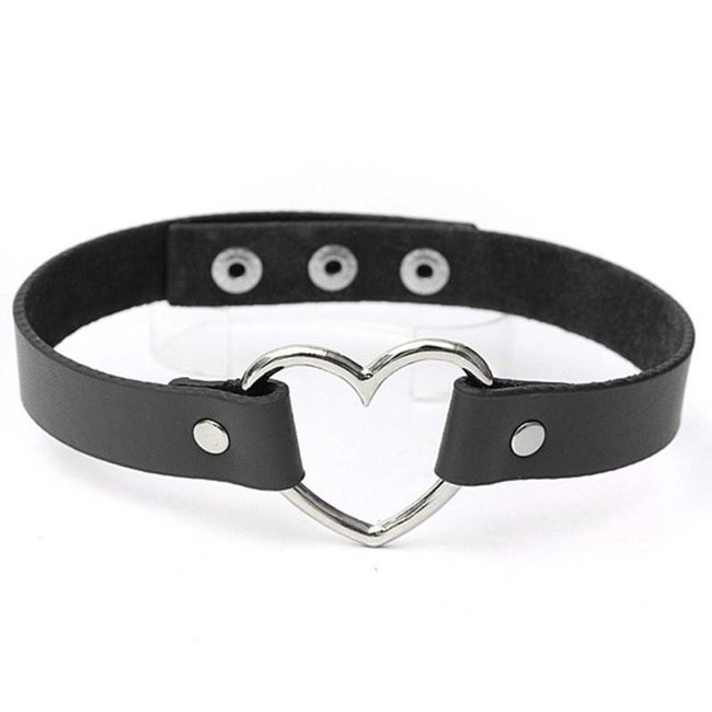 Gotický choker náhrdelník s kovovými doplňky - 11 variant 1