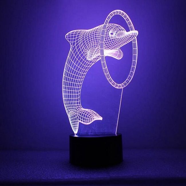 Lampa z iluzją 3D - delfin 1