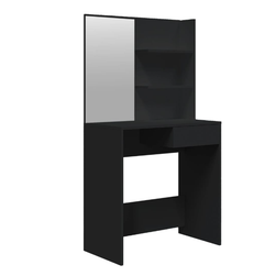 Toaletný stolík so zrkadlom čierny 74,5 x 40 x 141 cm ZO_833464-A