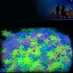 Fosforové samolepky ve tvaru hvězd - 100 kusů