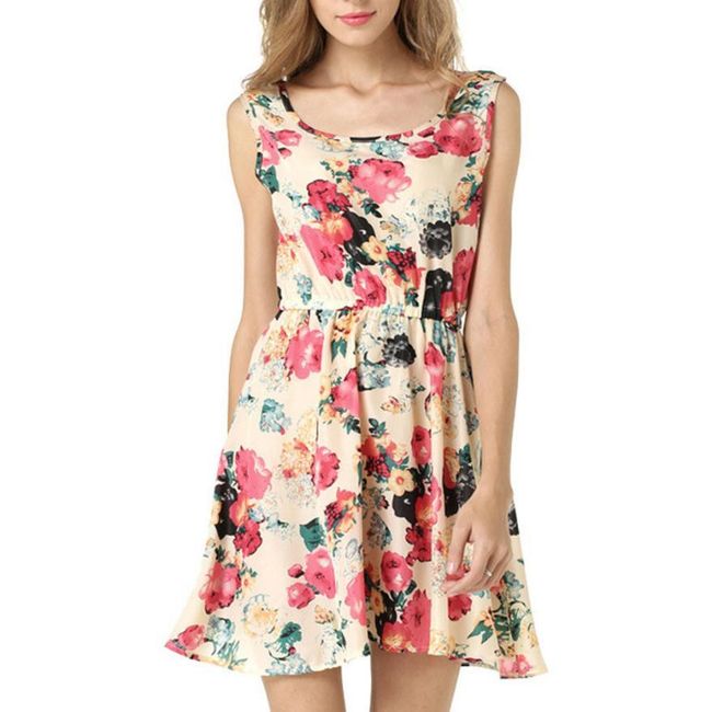 Ljetna cvjetna haljina bez rukava 1