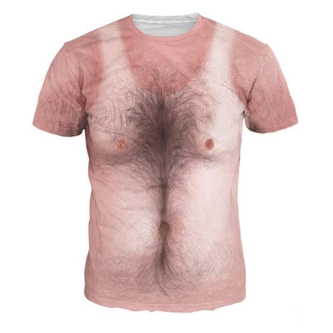 Oryginalna koszula męska z owłosioną klatką piersiową 1
