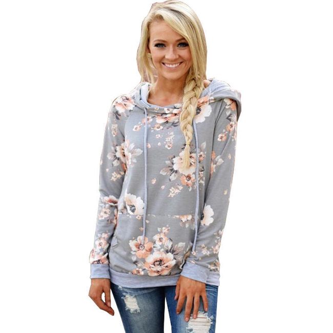 Bluza damska casual z kwiatowym wzorem - 3 kolory 1