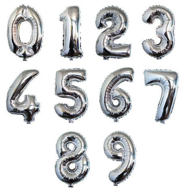 Lesklé nafukovací balonky na oslavy a párty ve tvaru čísel 1