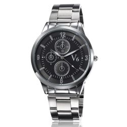 Мъжки метален ръчен часовник - черен или бял циферблат