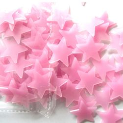 Set svetlećih 3D zvezdica za zid, plave ili ružičaste boje - 100 kom