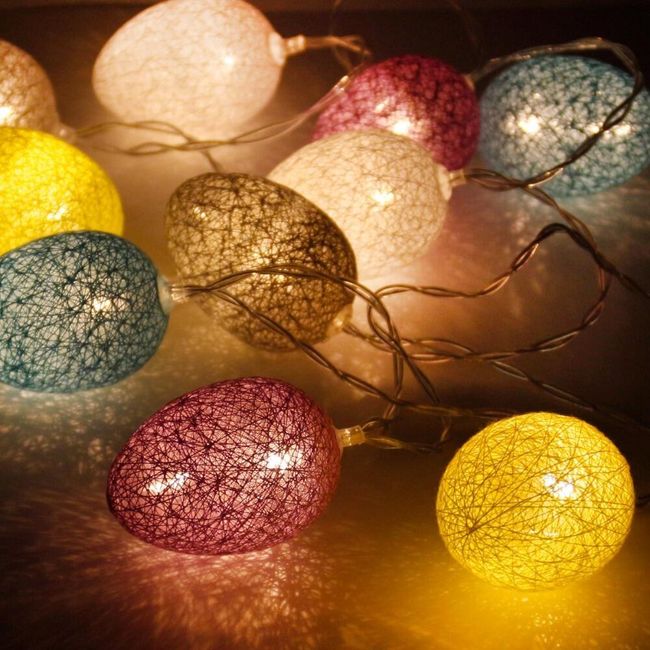 LED lanac s uskršnjim jajima - različite boje 1