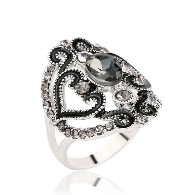 Vintage prsten s krystalky 1