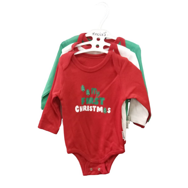 Body niemowlęce 3 sztuki - czerwony, biały, zielony, rozmiary dla niemowląt: ZO_264255-102 1