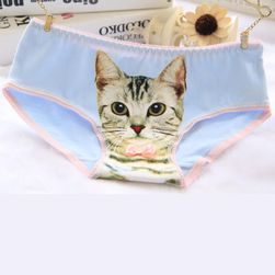 Дамски бикини с котка и панделка - 10 цвята
