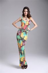 Rochie lungă pentru femei cu modele colorate