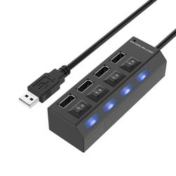 Koncentrator USB (hub) z czterema portami - 2 kolory