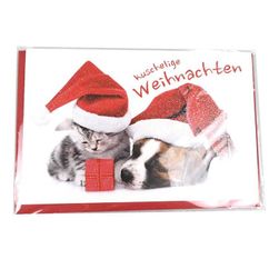 Kartka świąteczna – 11,50×17,50 cm – kot/pies ZO_XDKO80877