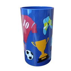 Detský pohár na zubnú kefku "Futbal", modrý ZO_181740