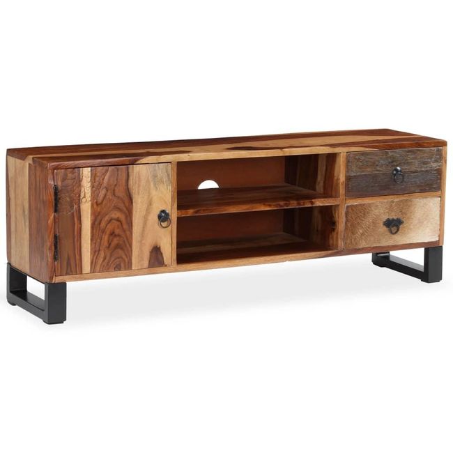 TV asztal tömör sheesham fából 120 x 30 x 40 cm ZO_244933-A 1